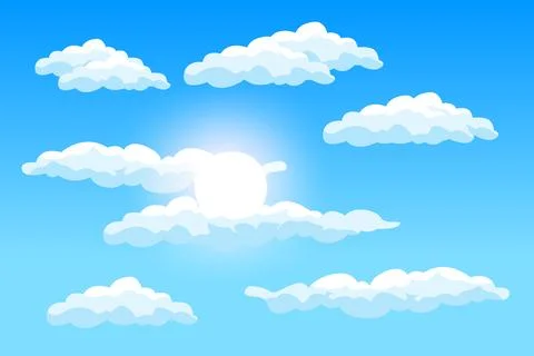 Cloud Background Design, Sky Landscape Illustration, Decoration Vector, Ban.. 스톡 일러스트