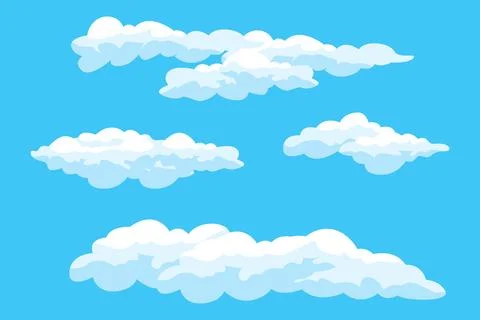 Cloud Background Design, Sky Landscape Illustration, Decoration Vector, Ban.. イラスト素材