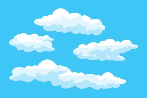 Cloud Background Design, Sky Landscape Illustration, Decoration Vector, Ban.. イラスト素材