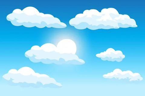 Cloud Background Design, Sky Landscape Illustration, Decoration Vector, Ban.. 스톡 일러스트