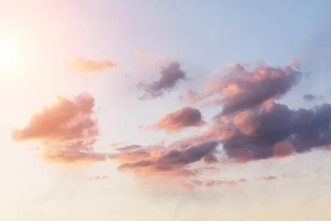 Cloud background with a pastel colored gradient. Stock Photos