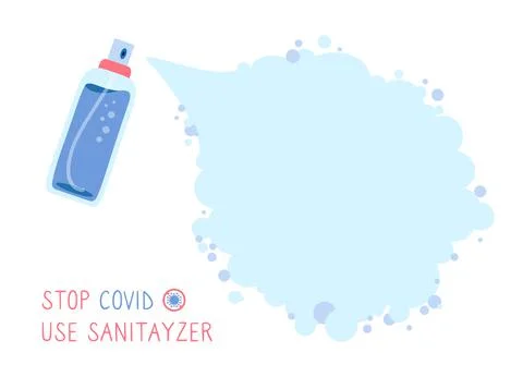 Cloud background for text antiseptic bottle spray Stock Illustration