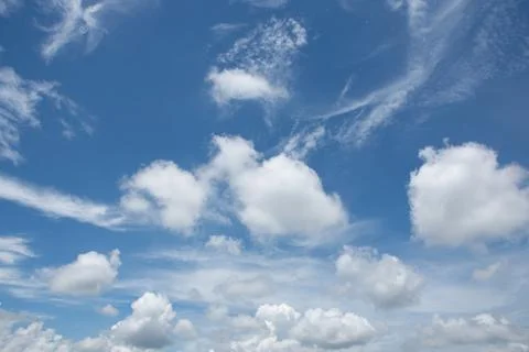 Cloud Background View and Blue Sky Stock Photos