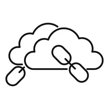 Cloud backlink strategy icon, outline style Illustrazione stock