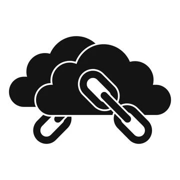 Cloud backlink strategy icon, simple style Illustrazione stock