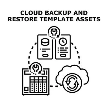 Cloud backup and restore data concept Stock Illustration