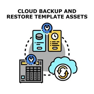 Cloud backup and restore data concept Stock Illustration