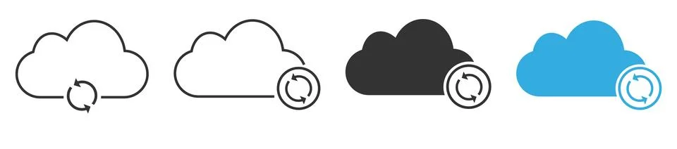 Cloud backup and sync icon. Storage data symbol. Sign synchronyze database .. イラスト素材