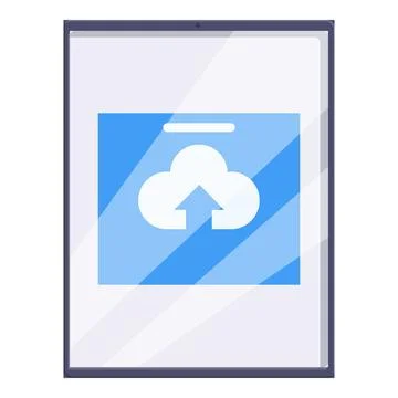 Cloud backup app displaying on tablet screen, data storage and security Stock Illustration