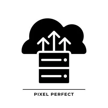Cloud backup black glyph icon Stock Illustration