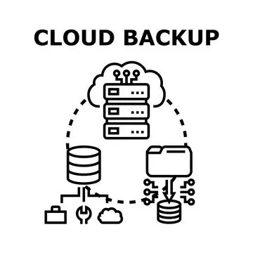 Cloud backup data storage and digital protection concept Illustrazione stock