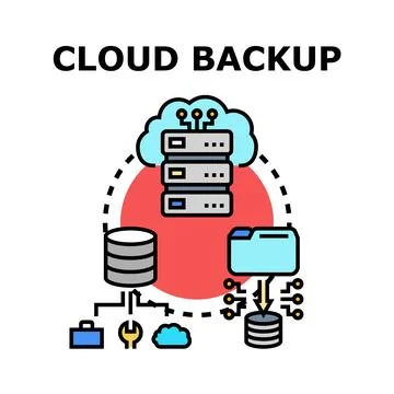 Cloud backup data storage and digital protection concept 库存插图