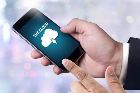 THE CLOUD  Backup Download   Computing Digital Data transferring , STR Stock Photos