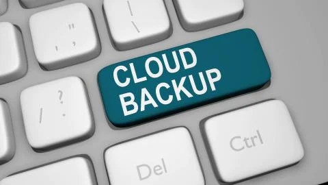 Cloud backup keyboard key top view Stock Illustration