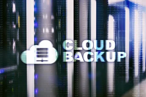 Cloud backup. Server data loss prevention. Cyber security. Stock Illustration
