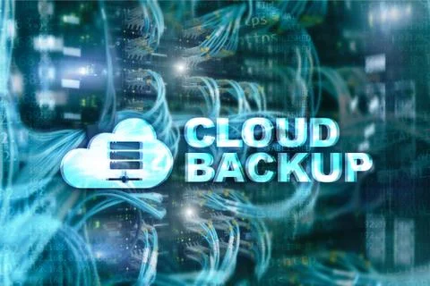 Cloud backup. Server data loss prevention. Cyber security. Stock Illustration