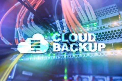 Cloud backup. Server data loss prevention. Cyber security. Stock Illustration