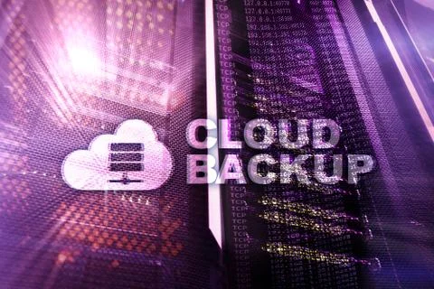 Cloud backup. Server data loss prevention. Cyber security. Stock Illustration