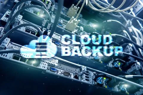 Cloud backup. Server data loss prevention. Cyber security. Stock Illustration