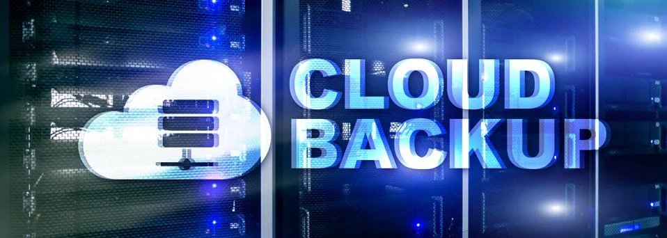 Cloud backup. Server data loss prevention. Cyber security. Stock Illustration