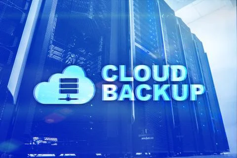 Cloud backup. Server data loss prevention. Cyber security. Stock Photos