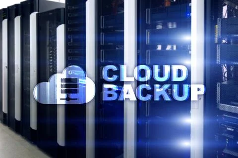 Cloud backup. Server data loss prevention. Cyber security. Stock Photos