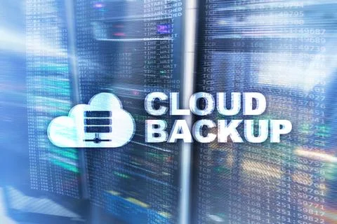 Cloud backup. Server data loss prevention. Cyber security. Stock Photos