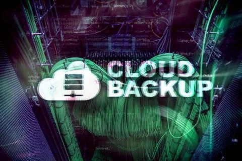 Cloud backup. Server data loss prevention. Cyber security. Stock Photos