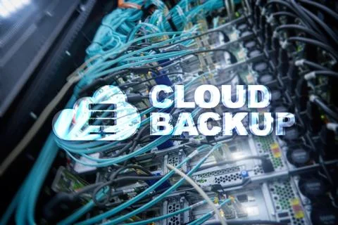 Cloud backup. Server data loss prevention. Cyber security. Stock Photos