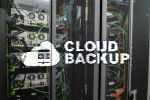 Cloud backup. Server data loss prevention. Cyber security. Foto stock