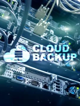 Cloud backup. Server data loss prevention. Cyber security. Stock Photos