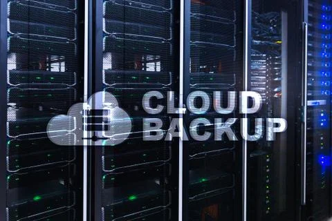 Cloud backup. Server data loss prevention. Cyber security. Stock Photos