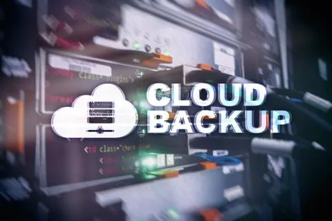 Cloud backup. Server data loss prevention. Cyber security. Foto stock