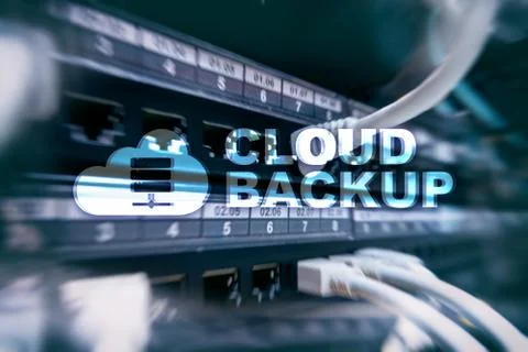 Cloud backup. Server data loss prevention. Cyber security. Stock Photos