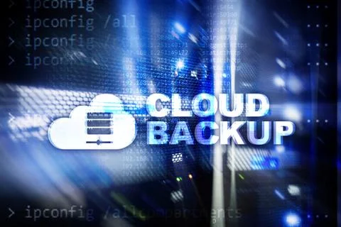Cloud backup. Server data loss prevention. Cyber security. Stock Photos