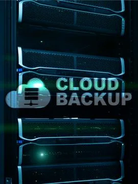 Cloud backup. Server data loss prevention. Cyber security. Stock Photos
