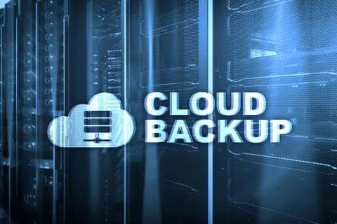Cloud backup. Server data loss prevention. Cyber security. Stock Photos