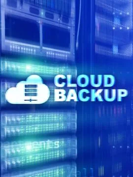 Cloud backup. Server data loss prevention. Cyber security. Stock Photos