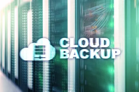 Cloud backup. Server data loss prevention. Cyber security. Stock Photos