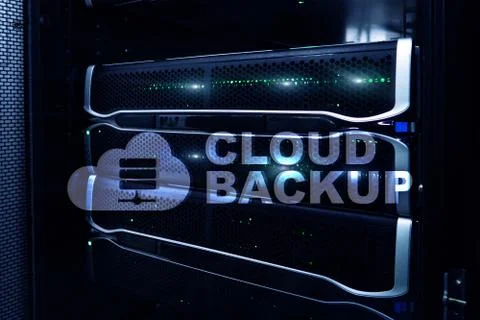 Cloud backup. Server data loss prevention. Cyber security. Stock Photos