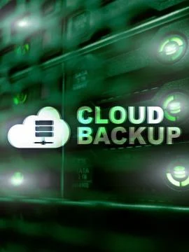Cloud backup. Server data loss prevention. Cyber security. Stock Photos