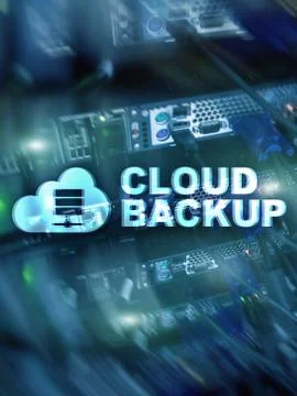 Cloud backup. Server data loss prevention. Cyber security. Foto stock