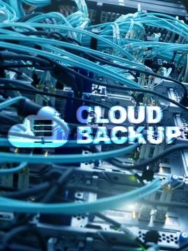 Cloud backup. Server data loss prevention. Cyber security. Stock Photos