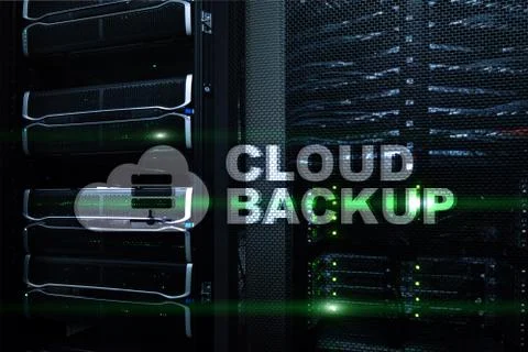 Cloud backup. Server data loss prevention. Cyber security. Foto stock
