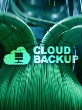 Cloud backup. Server data loss prevention. Cyber security. Foto stock