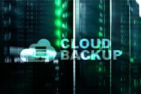 Cloud backup. Server data loss prevention. Cyber security. Foto stock