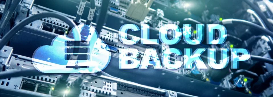 Cloud backup. Server data loss prevention. Cyber security. Stock Photos