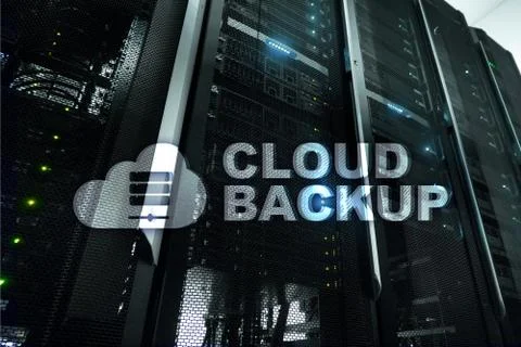 Cloud backup. Server data loss prevention. Cyber security. Stock Photos