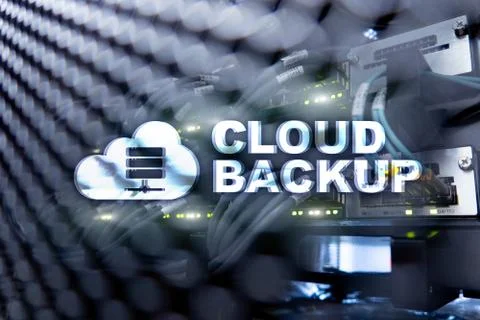 Cloud backup. Server data loss prevention. Cyber security. Foto stock