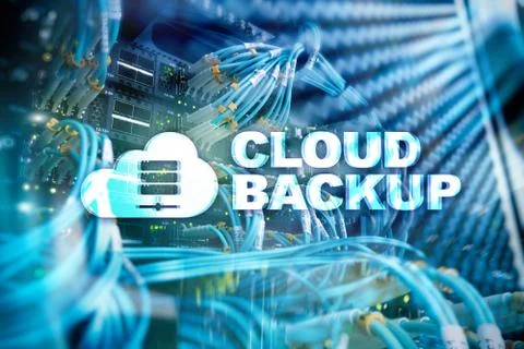 Cloud backup. Server data loss prevention. Cyber security. Fiber Optical Stock Photos